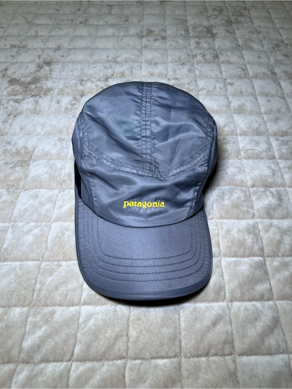 Patagonia Gray Trail Running Cap with Yellow Logo - Picture 1 of 6